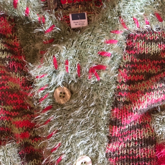 💋Pampolina Jeans bright fuzzy knit cardigan - Picture 5 of 7